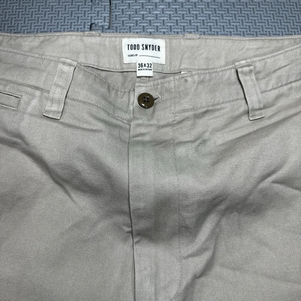 Todd Snyder Pant Mens 36x27* Beige Cotton Chino Straight Leg Baggy Loose Fit